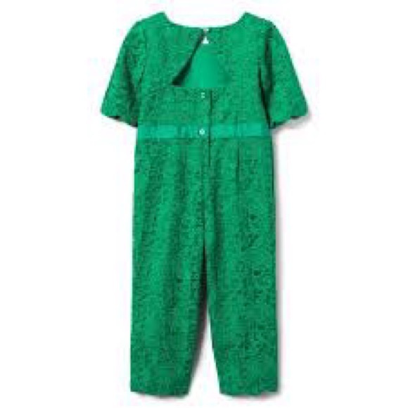 NWT Janie and Jack emerald green lace jumpsuit size 4 - Picture 1 of 4